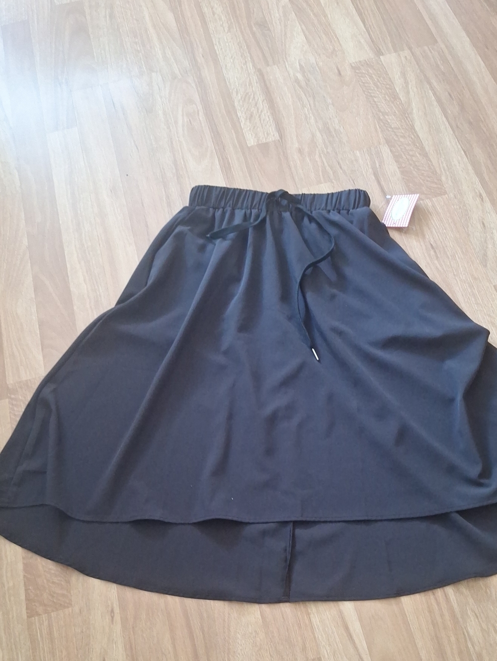 Black Elastic-Waist Circle Skirt Xs Nwt Kneww Length Love Milan